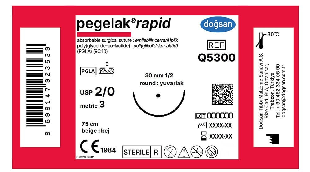 Pegelak rapid 2/0 30 1/2 yuvarlak,75cm