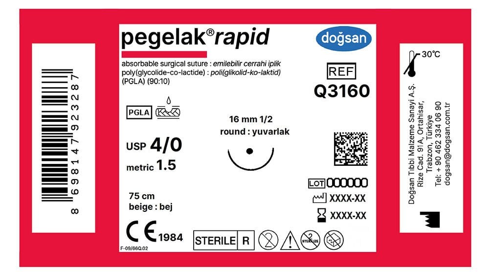 Pegelak rapid 4/0 16 1/2 yuvarlak,75cm