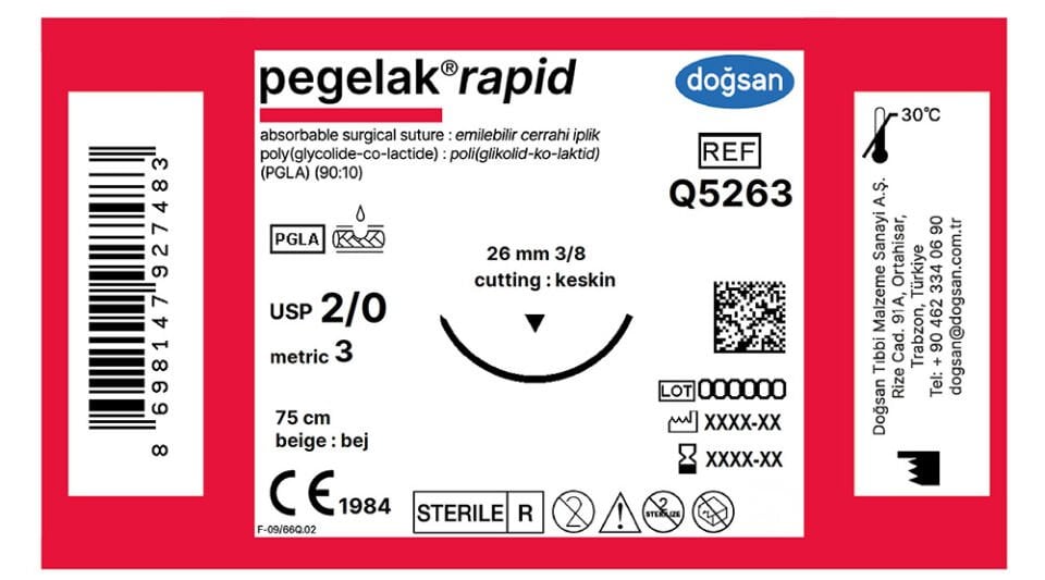 Pegelak rapid 2/0 26 3/8 keskin(▼),75cm