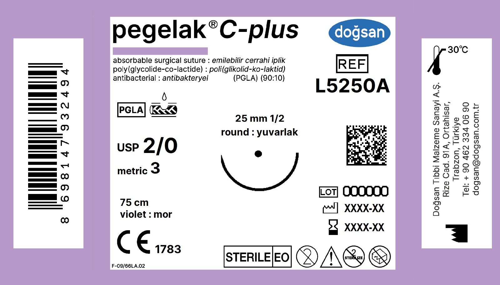 Pegelak plus 2/0 25 1/2 yuvarlak,75cm