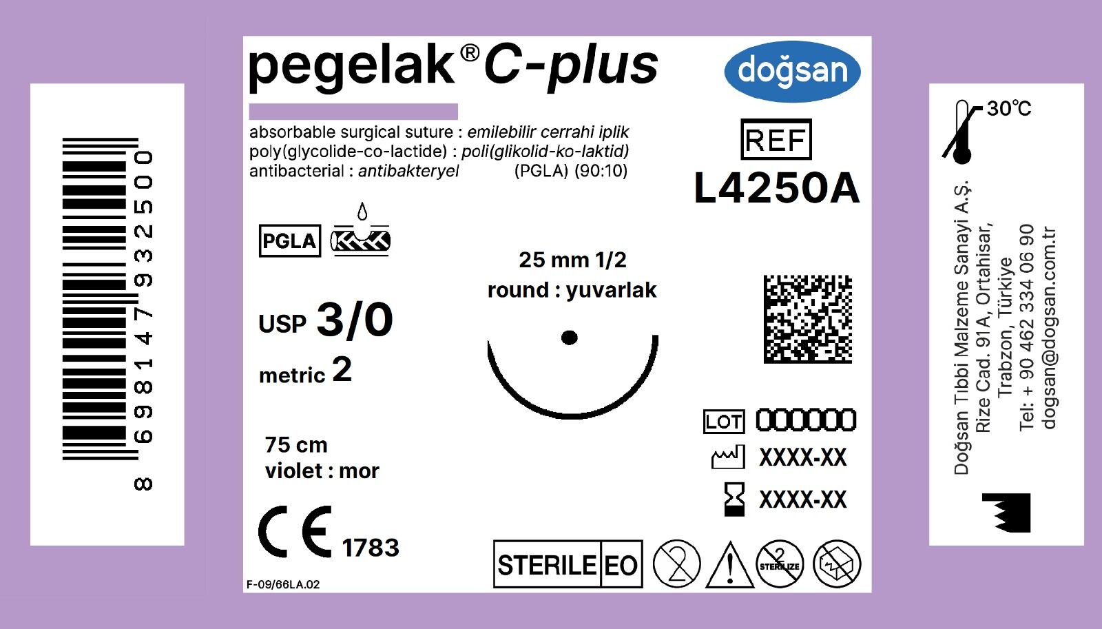 Pegelak plus 3/0 25 1/2 yuvarlak,75cm