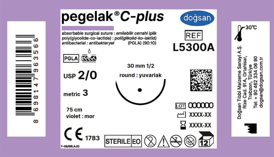 Pegelak plus 2/0 30 1/2 yuvarlak,75cm