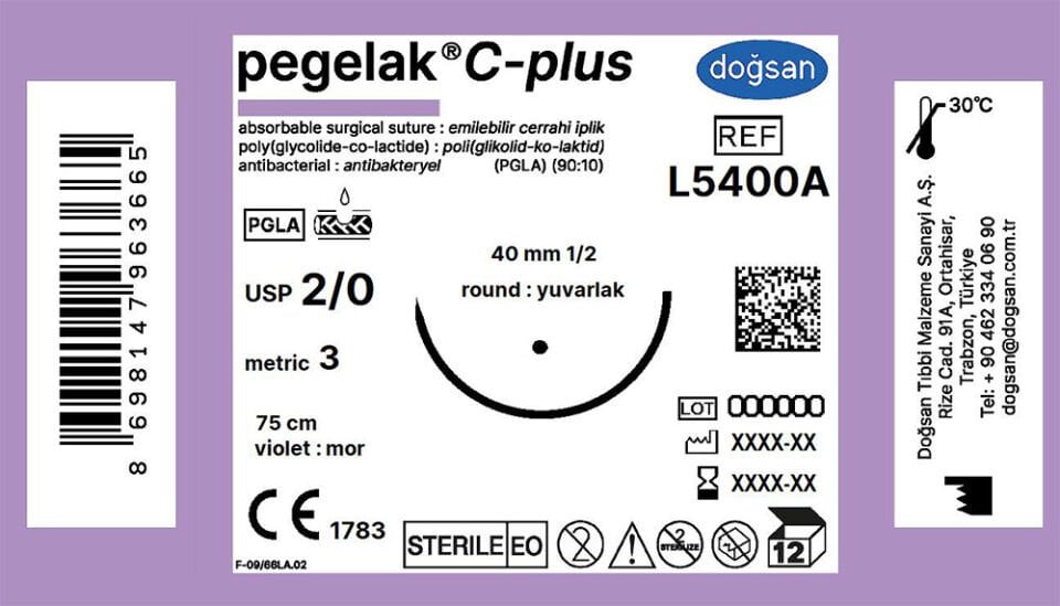 Pegelak plus 2/0 40 1/2 yuvarlak,75cm