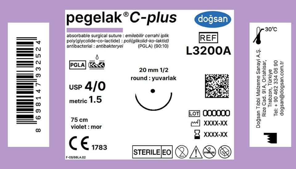 Pegelak plus 4/0 20 1/2 yuvarlak,75cm