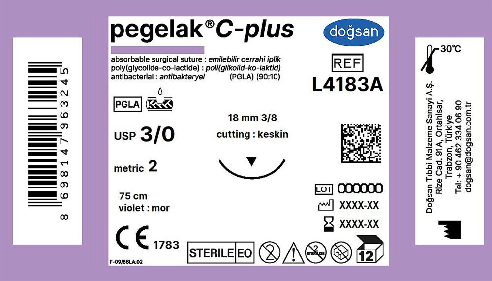 Pegelak plus 3/0 18 3/8 keskin(▼),75cm