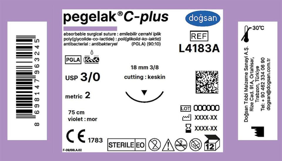 Pegelak plus 3/0 18 3/8 keskin(▼),75cm