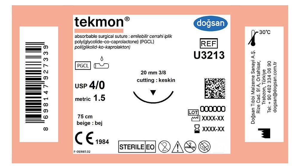 Tekmon bej 4/0 20 3/8 keskin(▼),75cm