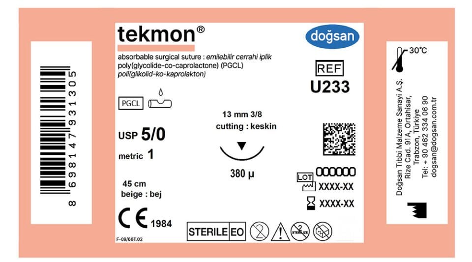 Tekmon bej 5/0 13 3/8 kes.(▼),380µ,45cm