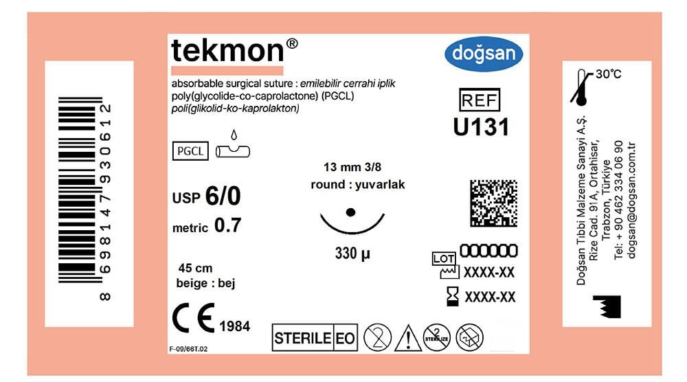 Tekmon bej 6/0 13 3/8 yuv,330µ,45cm