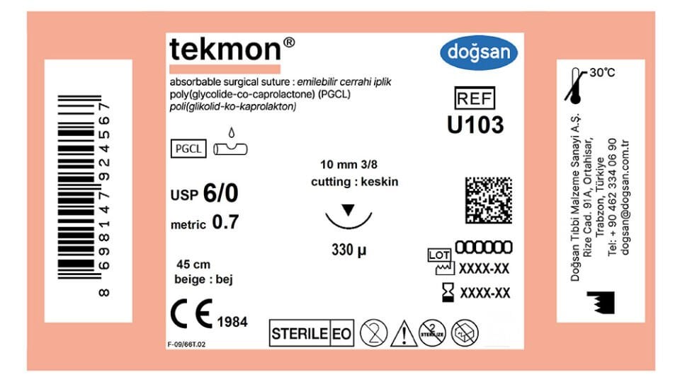 Tekmon bej 6/0 10 3/8 kes.(▼),330µ,45cm