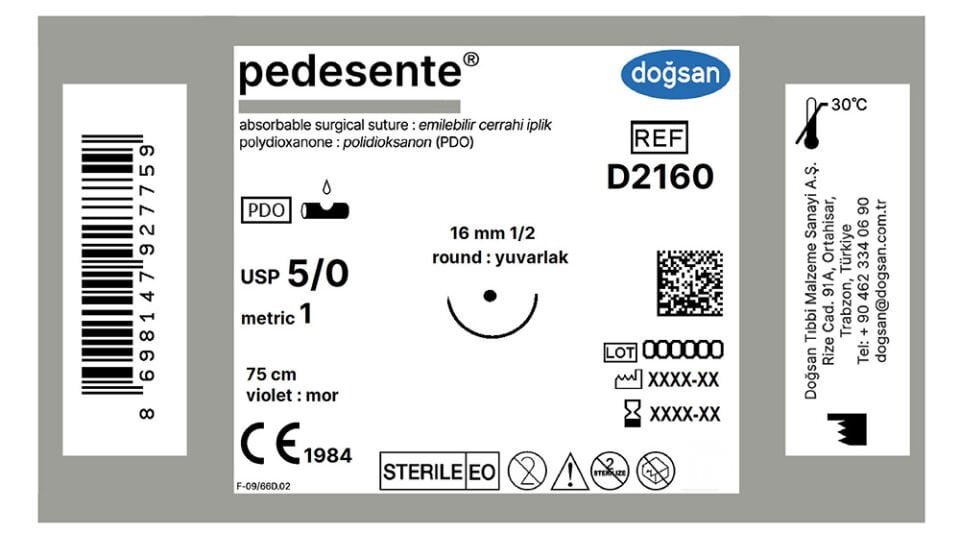 Pedesente 5/0 16 1/2 yuvarlak,75cm