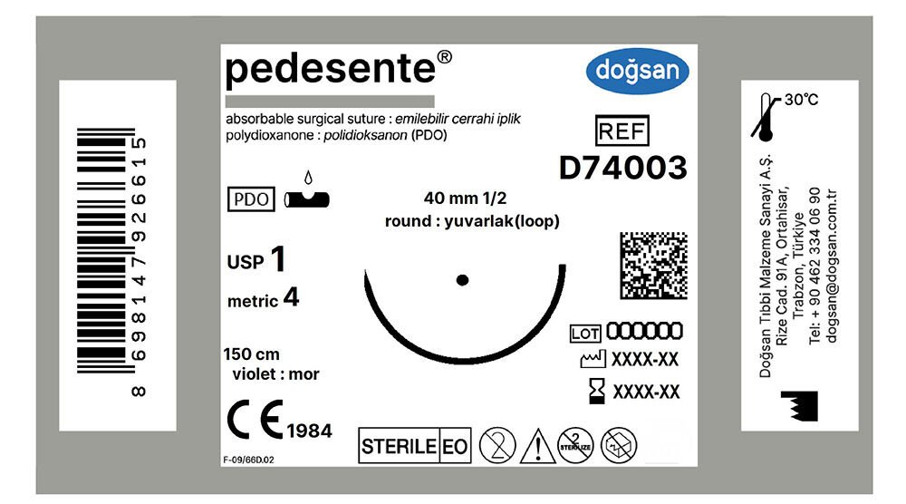 Pedesente 1 40 1/2 yuvarlak(loop),150cm