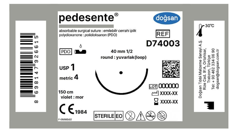 Pedesente 1 40 1/2 yuvarlak(loop),150cm