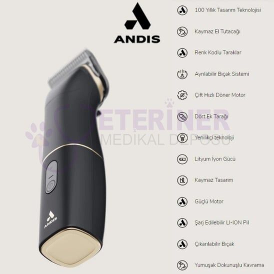 Andis beSPOKE Kablosuz Kedi/Köpek Tıraş Makinesi (Yedek Bataryalı)
