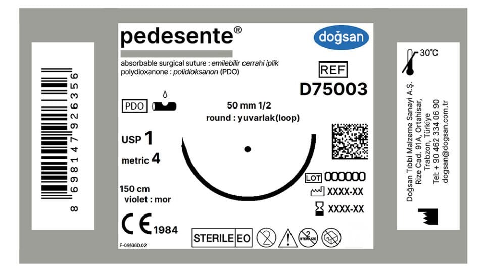 Pedesente 1 50 1/2 yuvarlak(loop),150cm