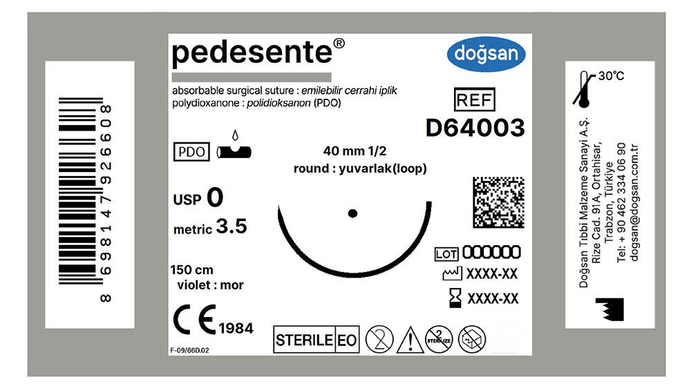 Pedesente 0 40 1/2 yuvarlak(loop),150cm
