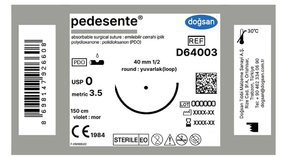 Pedesente 0 40 1/2 yuvarlak(loop),150cm