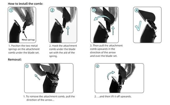 SHERNBAO 8 Parça Paslanmaz Çelik Hayvan Tıraş Makinesi Tarak Seti ACK-001
