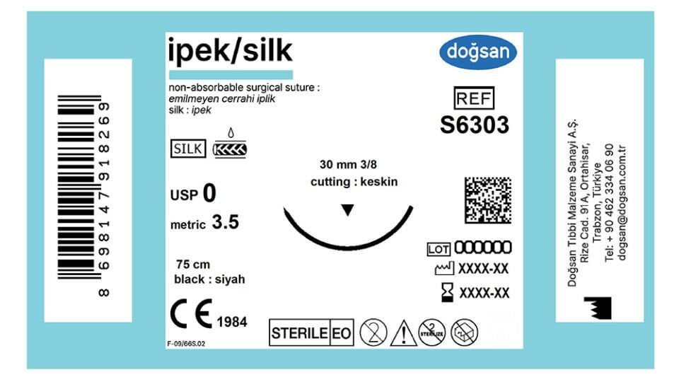 Ipek 0 30 3/8 keskin(▼),75cm