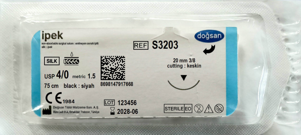 Ipek 4/0 20 3/8 keskin(▼),75cm