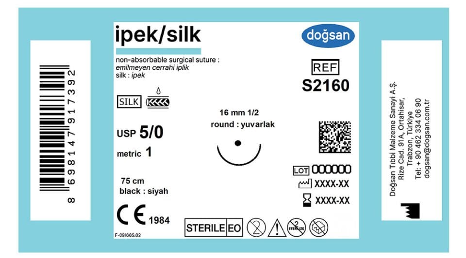 Ipek 5/0 16 1/2 yuvarlak,75cm
