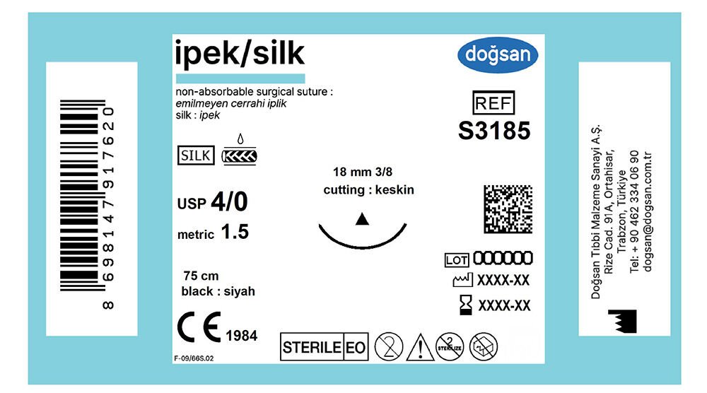 Ipek 4/0 18 3/8 keskin(Δ),75cm