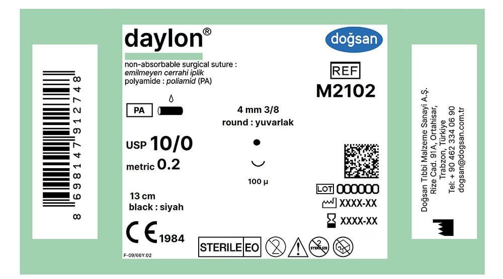 Daylon 10/0 4 3/8 yuvarlak,100µ,13cm