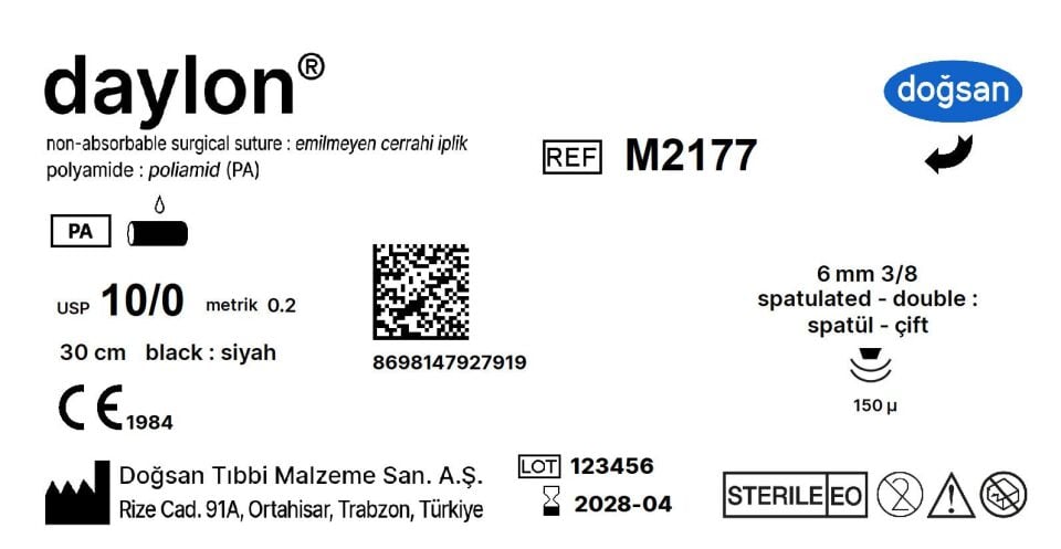 Daylon 10/0 6 3/8 spat(çft),150µ,30cm