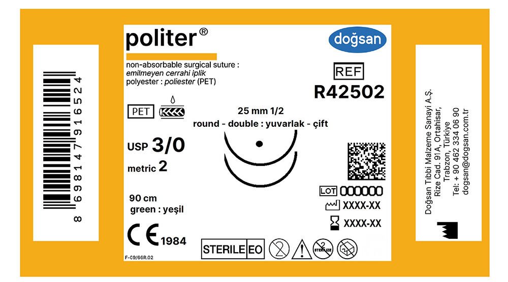 Politer 3/0 25 1/2 yuv(çft),90cm