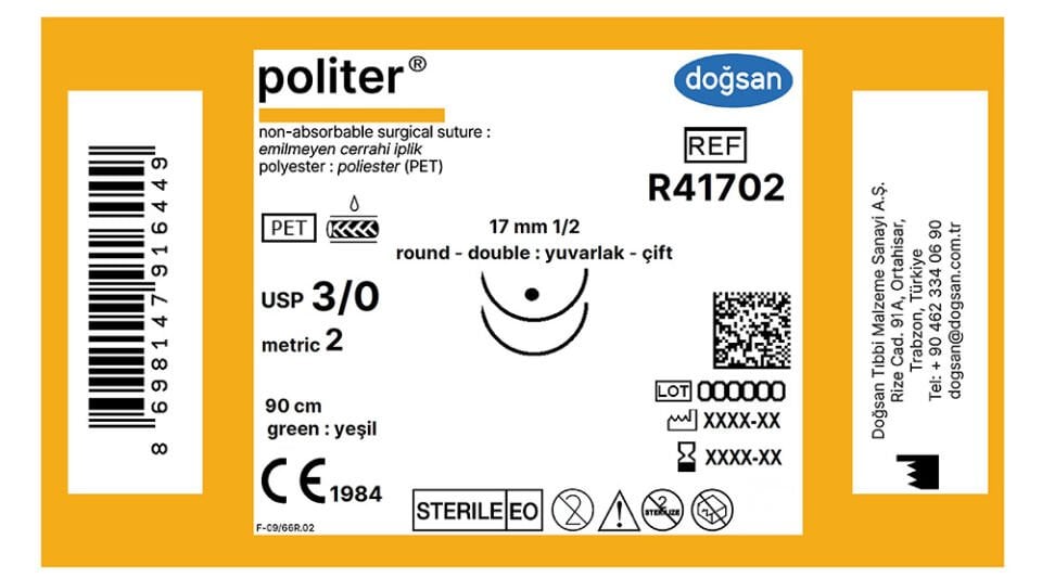Politer 3/0 17 1/2 yuv(çft),90cm