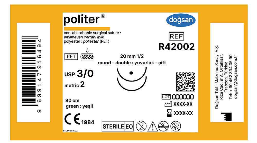 Politer 3/0 20 1/2 yuv(çft),90cm