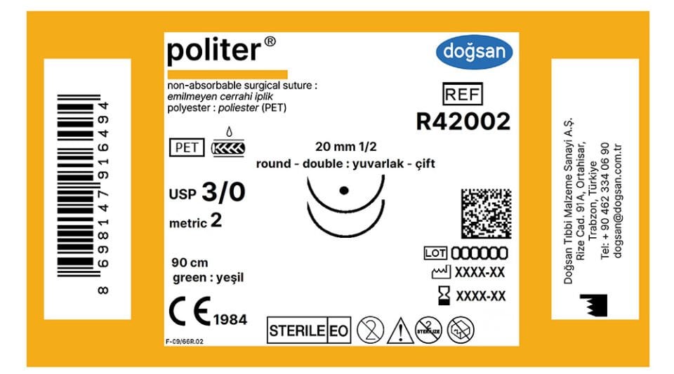 Politer 3/0 20 1/2 yuv(çft),90cm