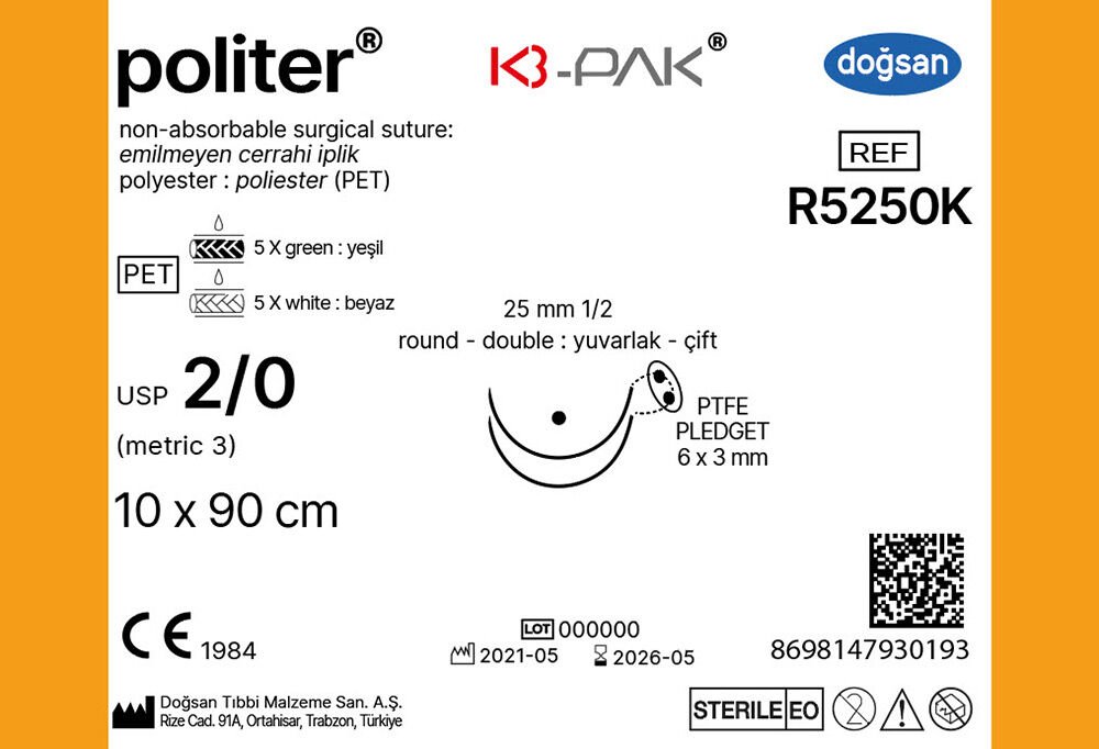 Politer 2/0 25 1/2 yuv çft.10x90cm 6*3p