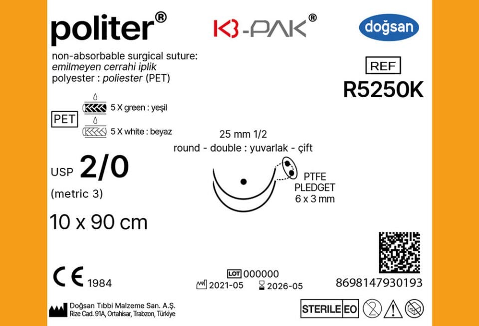 Politer 2/0 25 1/2 yuv çft.10x90cm 6*3p