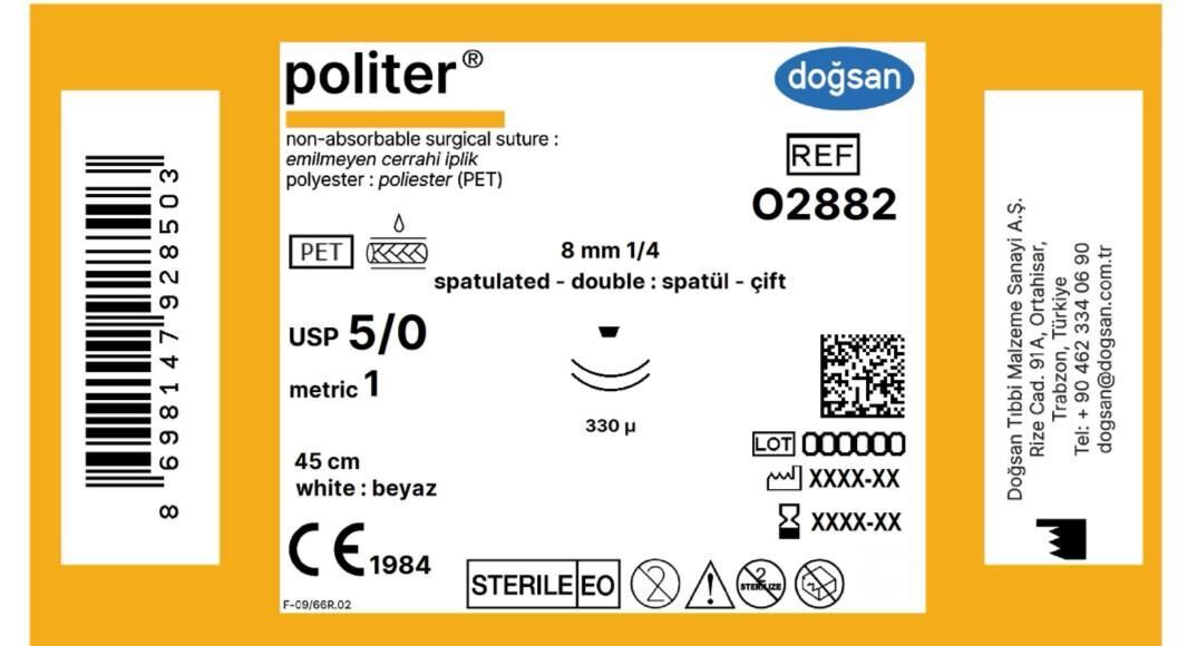 Politer,byz 5/0 8 1/4 spt(çft),330µ,45cm