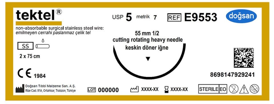 Tektel 5 55 1/2 keskin(▼),dönen,2X75cm