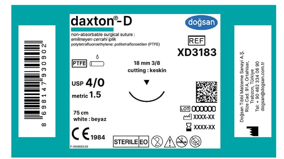 Daxton-D 4/0 18 3/8  keskin(▼),75cm,byz