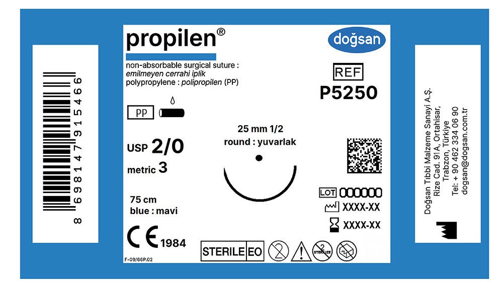 Propilen 2/0 25 1/2 yuvarlak,75cm