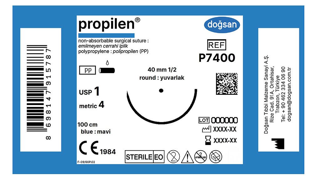 Propilen 1 40 1/2 yuvarlak,100cm