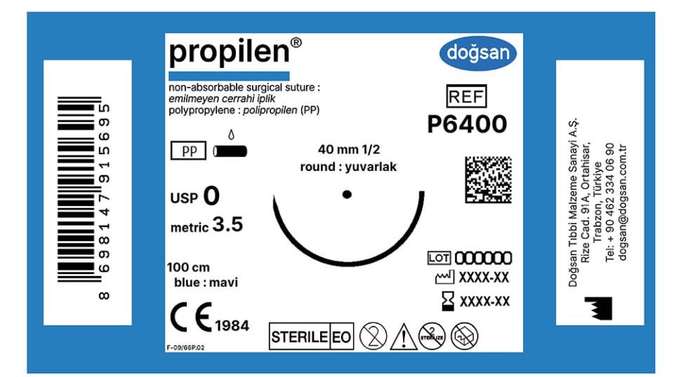 Propilen 0 40 1/2 yuvarlak,100cm