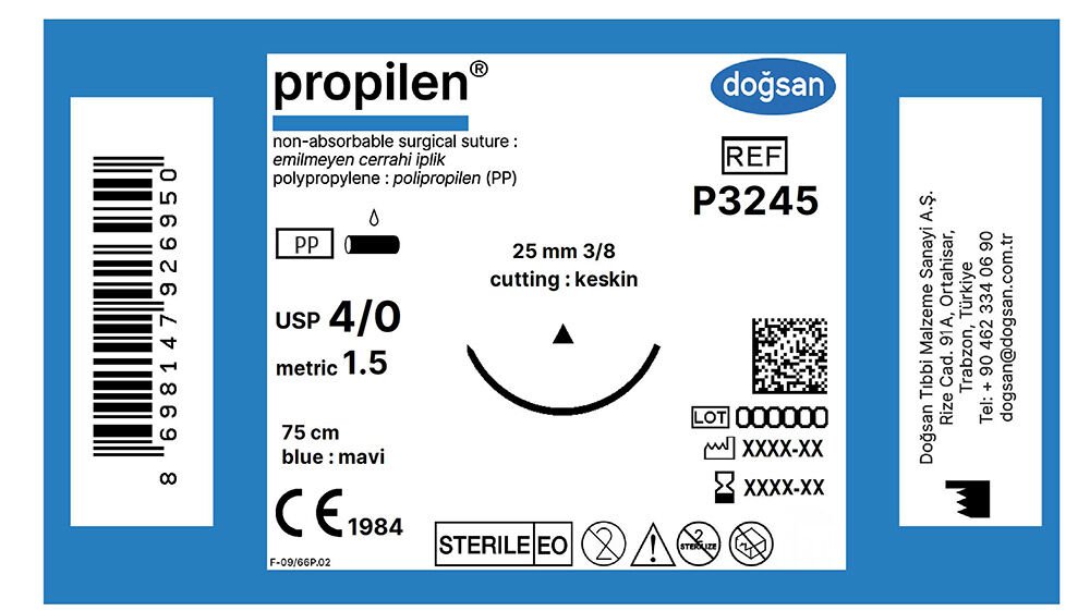 Propilen 4/0 25 3/8 keskin(Δ),75cm