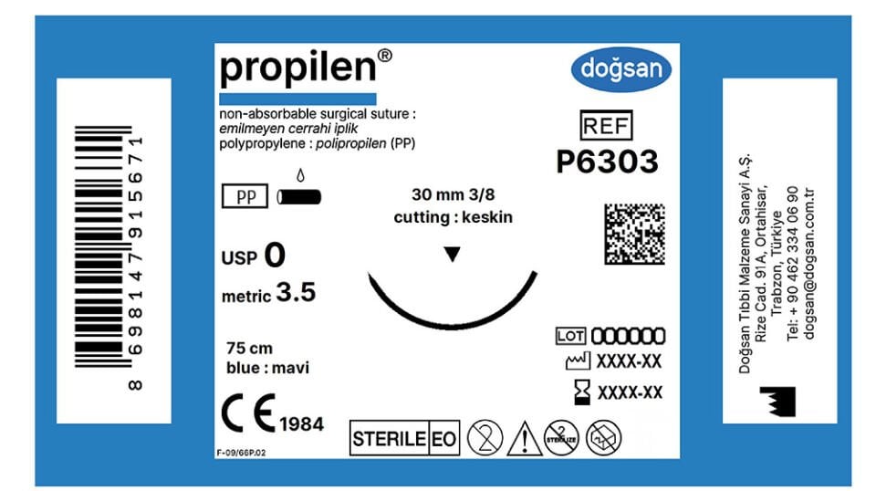 Propilen 0 30 3/8 keskin(▼),75cm