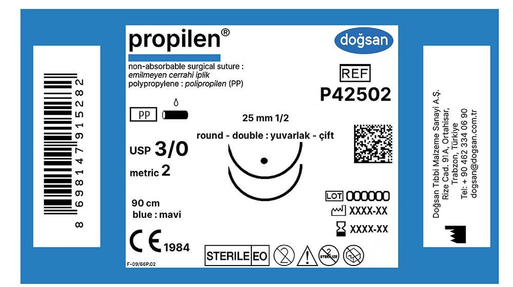 Propilen 3/0 25 1/2 yuv(çft),90cm