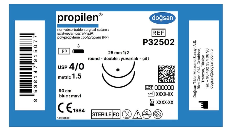 Propilen 4/0 25 1/2 yuv(çft),90cm