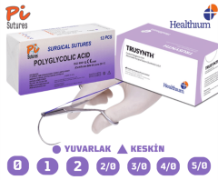 Cerrahi PGA (Emilebilir) Iplik Iğneli 75 CM 12'li Paket