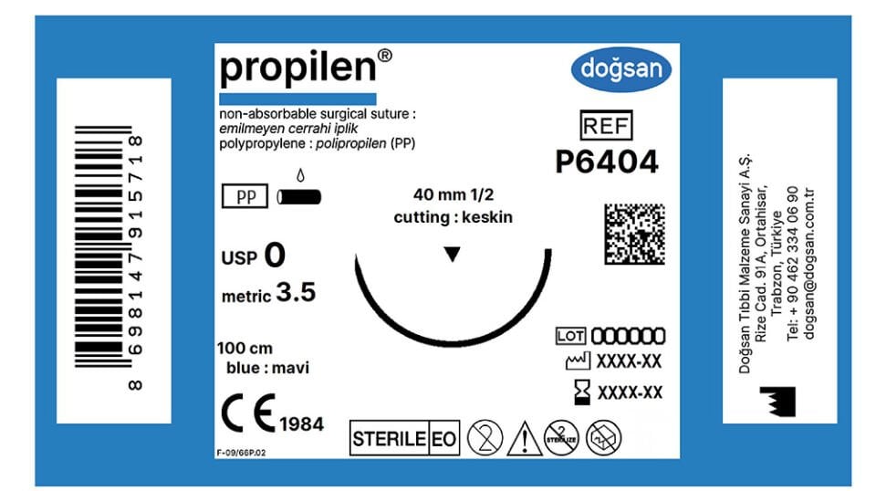 Propilen 0 40 1/2 keskin(▼),100cm