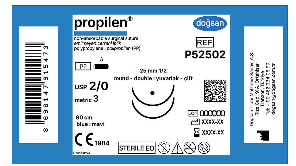 Propilen 2/0 25 1/2 yuv(çft),90cm