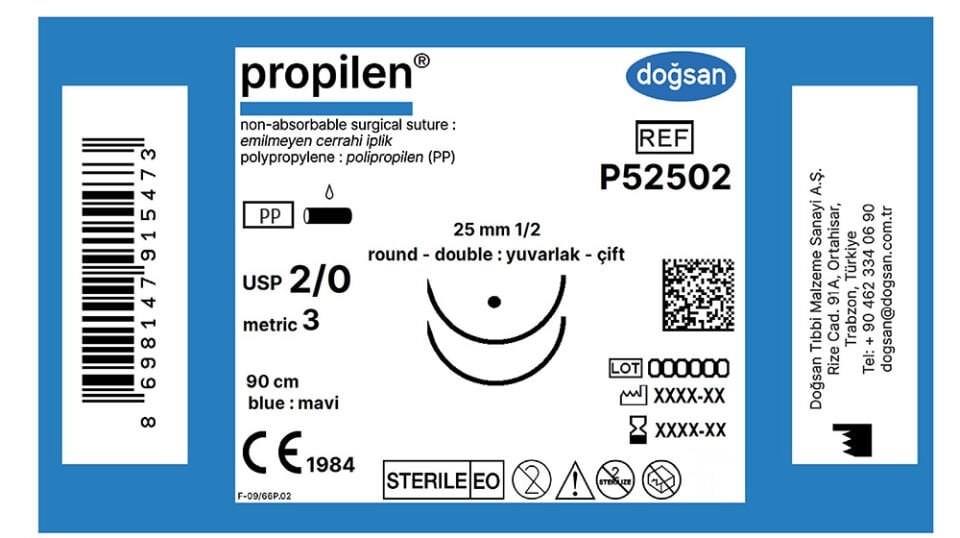 Propilen 2/0 25 1/2 yuv(çft),90cm