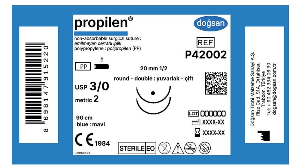 Propilen 3/0 20 1/2 yuv(çft),90cm