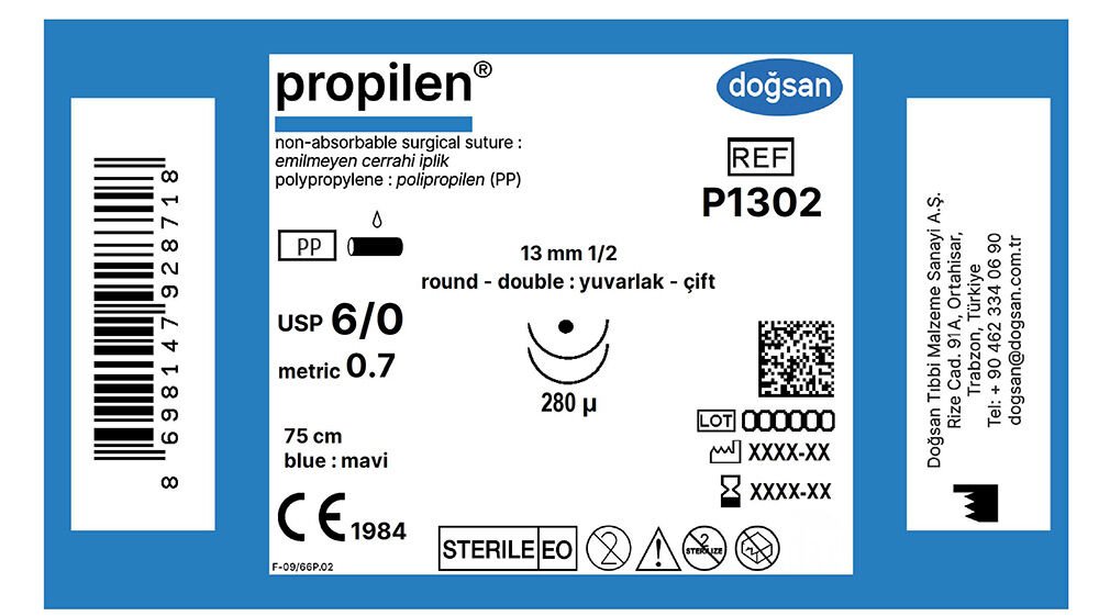 Propilen 6/0 13 1/2 yuv(çft),280µ,75cm